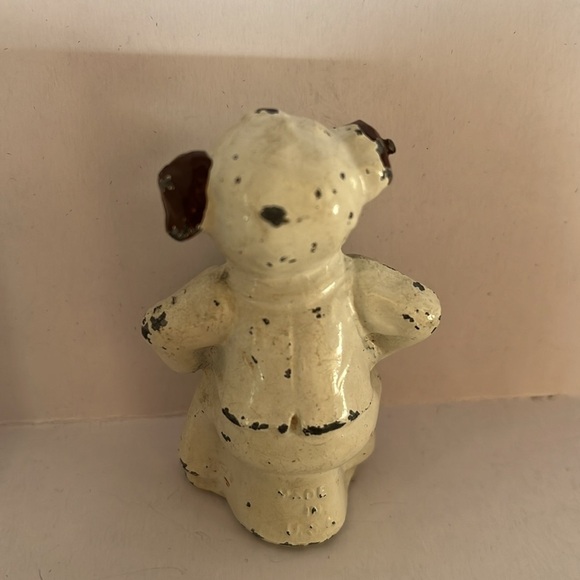 Antique Cast Metal Miniature Dog Playing the Accordion Figurine Toy - Picture 2 of 13